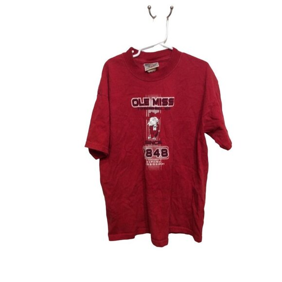 OLE Miss Boys Tshirt Short Sleeve Size L 14-16 Red - Picture 1 of 4